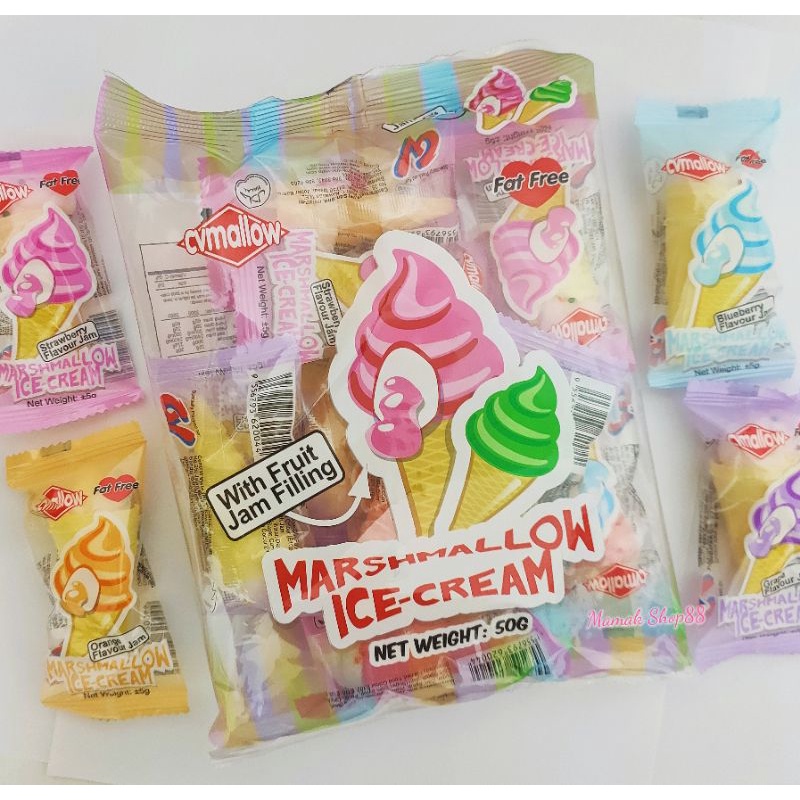 (Cvmallow) Marshmallow IceCream With Fruit Jam Filling (HALAL