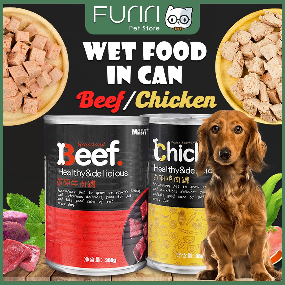 Masti 380g Juicy Dog Canned Food Chicken Beef Flavour Dog Wet Canned Can  Food Pets Dog Food Makanan Anjing