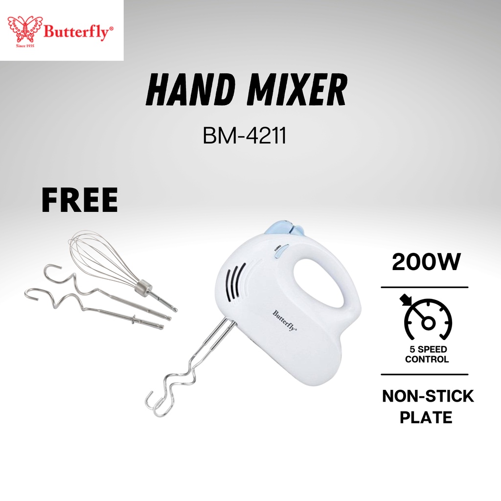 Butterfly Hand Mixer 200W BM4211 Shopee Malaysia