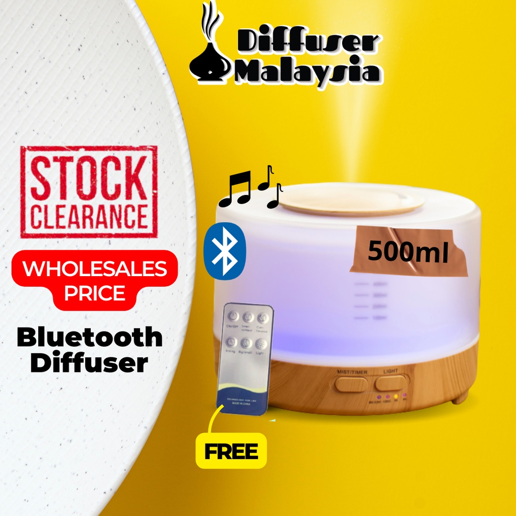 Bluetooth 500ML Music speaker Air Diffuser Wood with Remote Ultrasonic