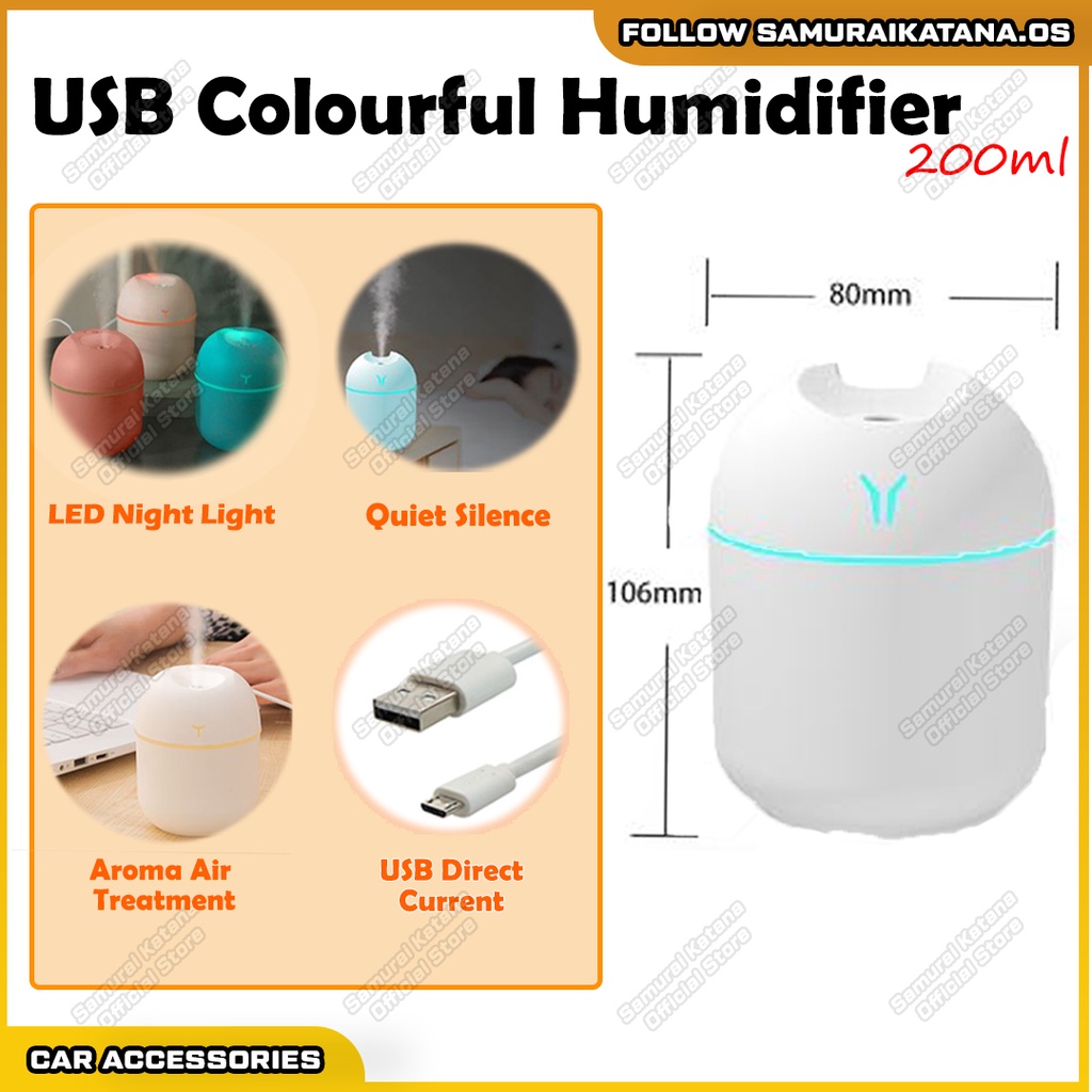 USB Colourful Humidifier Direct Current Diffuser Aroma DIY Micro USB ...