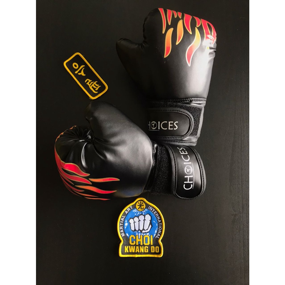 Martial Arts Kids Mini Ninjas Flame Black Sparring Gloves Protection