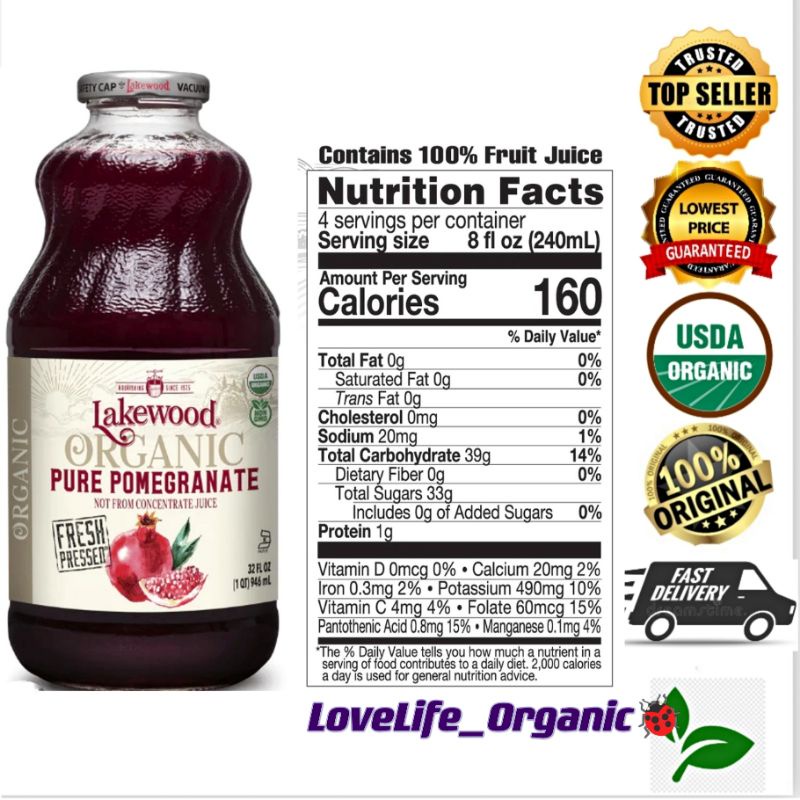 Nutrition Facts Lakewood Pure Cranberry LAKEWOOD Pure Cranberry