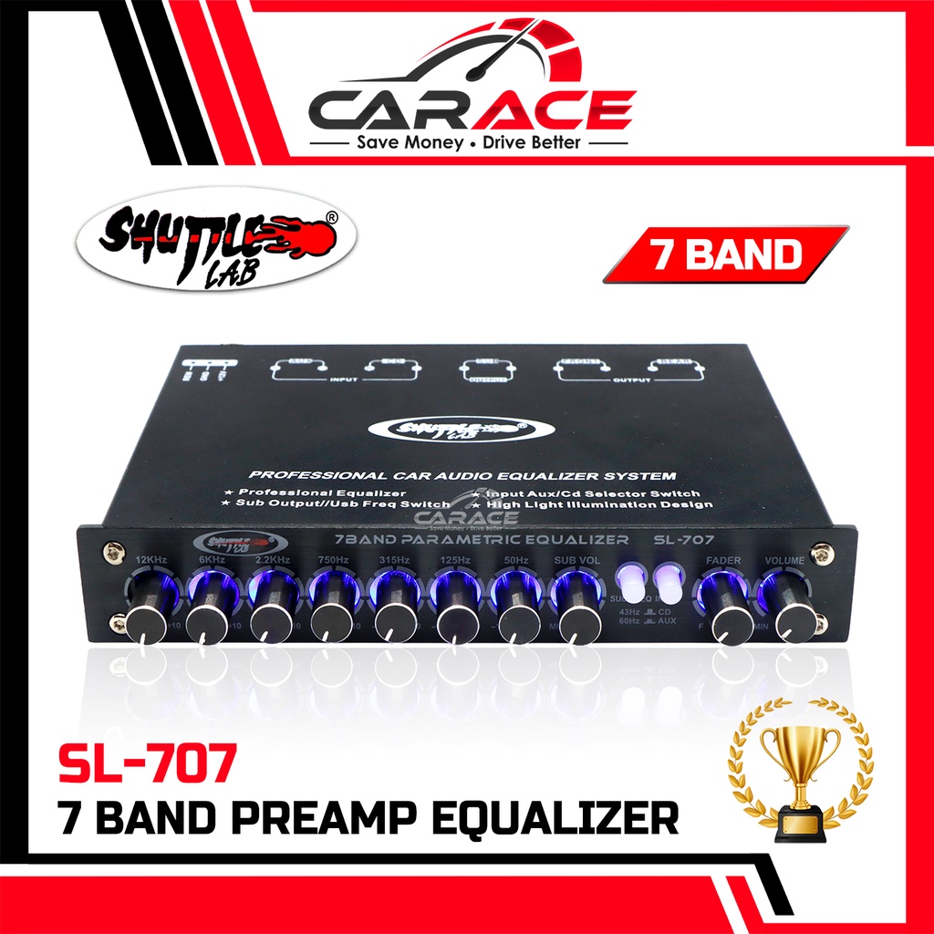 SHUTTLE LAB SL707 7Band PreAmp Parametric PreAmp with Subwoofer