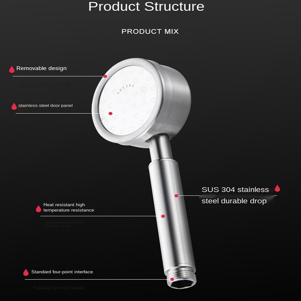 SUS 304 Stainless Steel High Pressure Bathroom Hand Shower Hose and ...