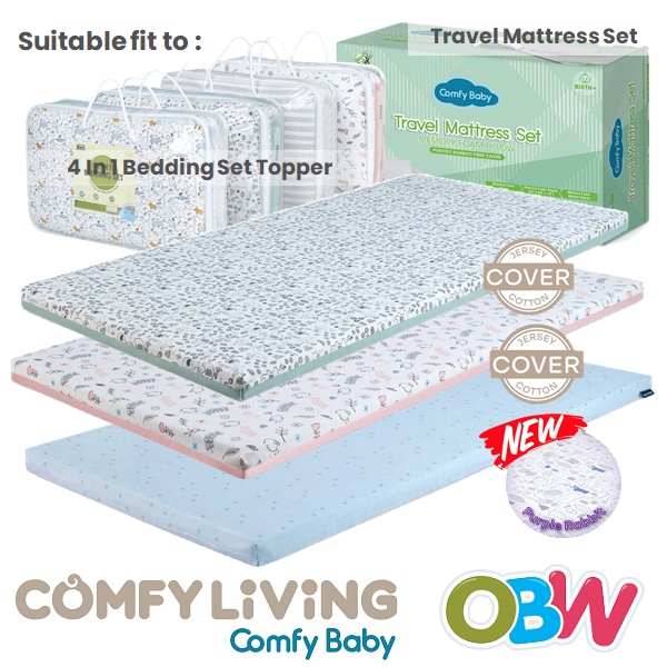 Comfy Living Mattress Topper Cover (Fitted Sheet for Travel Mattress