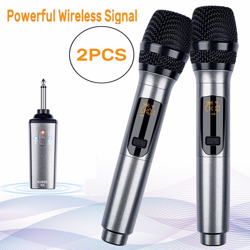 LEKATO K380S UHF Rechargeable Wireless Microphone Professional Karaoke