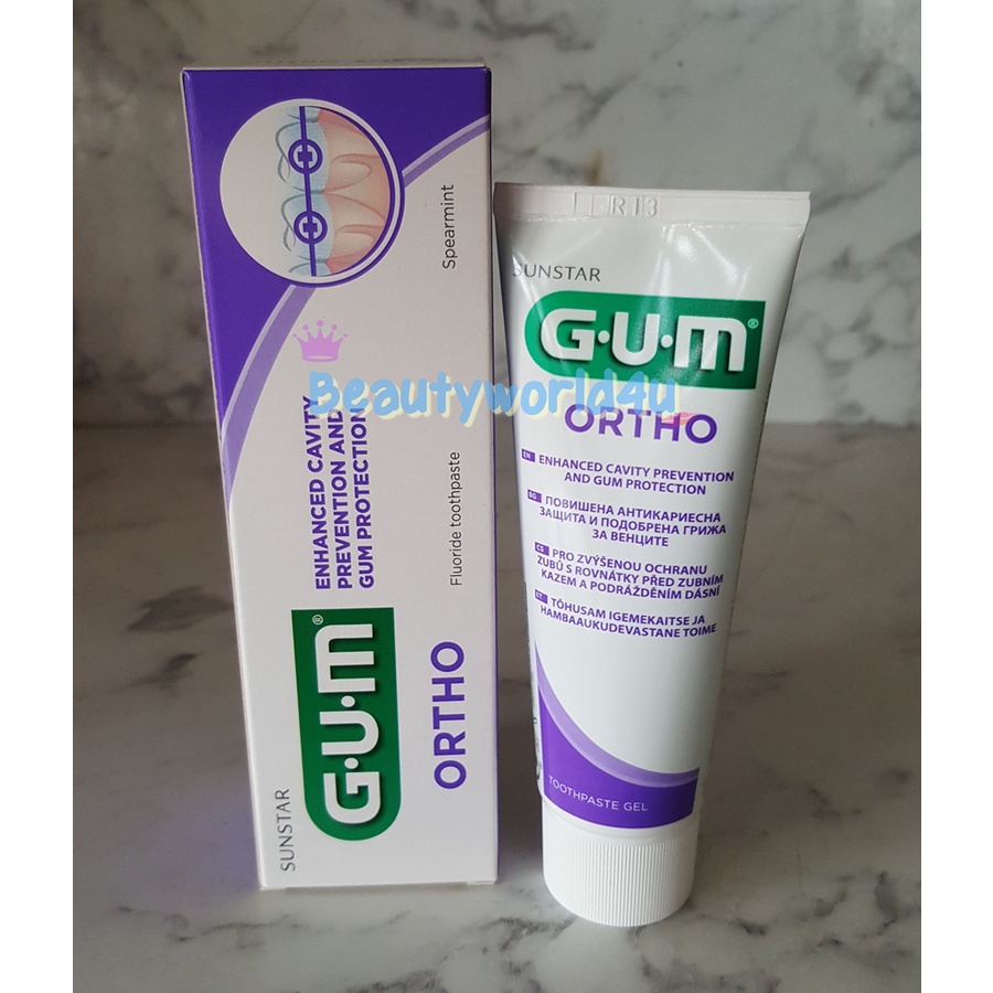 GUM Ortho Toothpaste 75 ml. For Orthodontic Especially Made In Spain