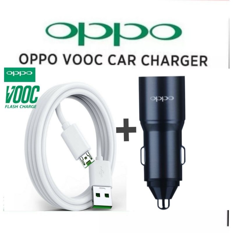 OPPO RENO 4 5 6 Realme 65W Car Charger Dual Usb Port Support SuperDart Fast Charging With Type C Cable &amp; Micro Usb Cable