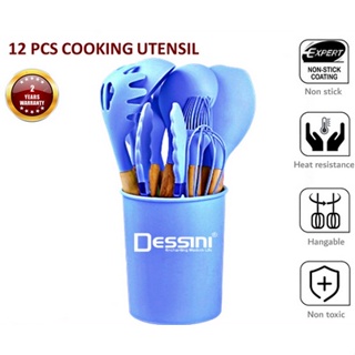 Dropship 11Pcs Silicone Cooking Utensil Set Heat Resist Wooden Handle  Silicone Spatula Turner Ladle Spaghetti Server Tongs to Sell Online at a  Lower Price