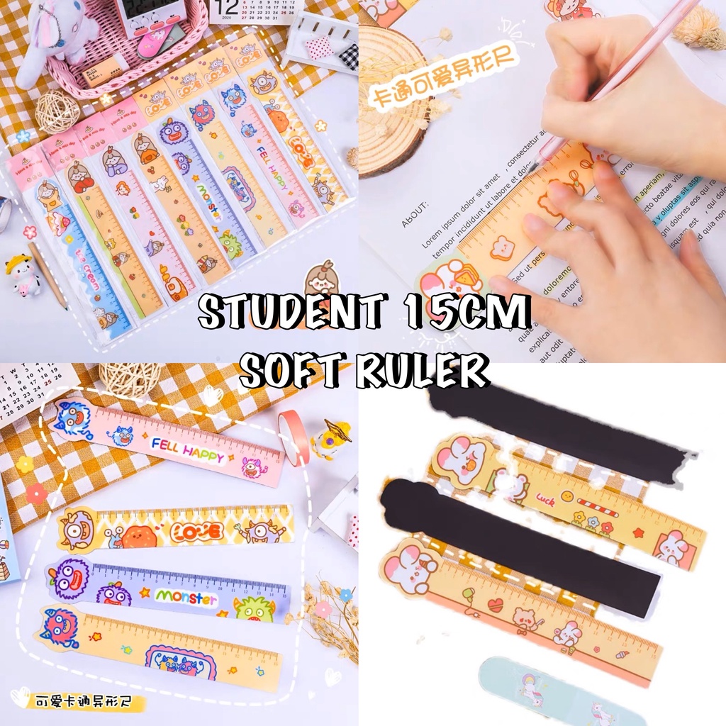 jc / student 15cm soft ruler / school study, gift, office | Shopee Malaysia