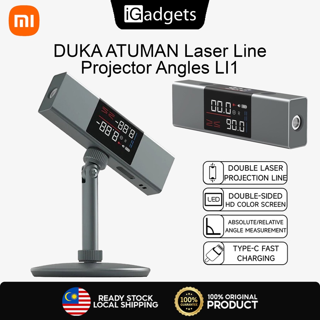 DUKA LI1 Laser Line Projector Angles Leveling Digital Inclinometer