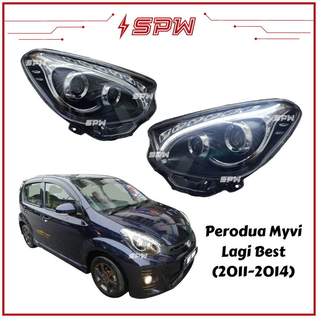 Perodua Myvi Lagi Best Head Lamp Head Light (2011 to 2014) LED Light
