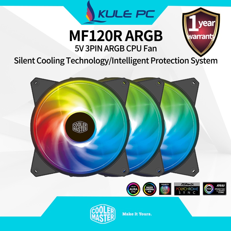 Cooler Master MasterFan MF120R ARGB 120mm Fan with Independently ...