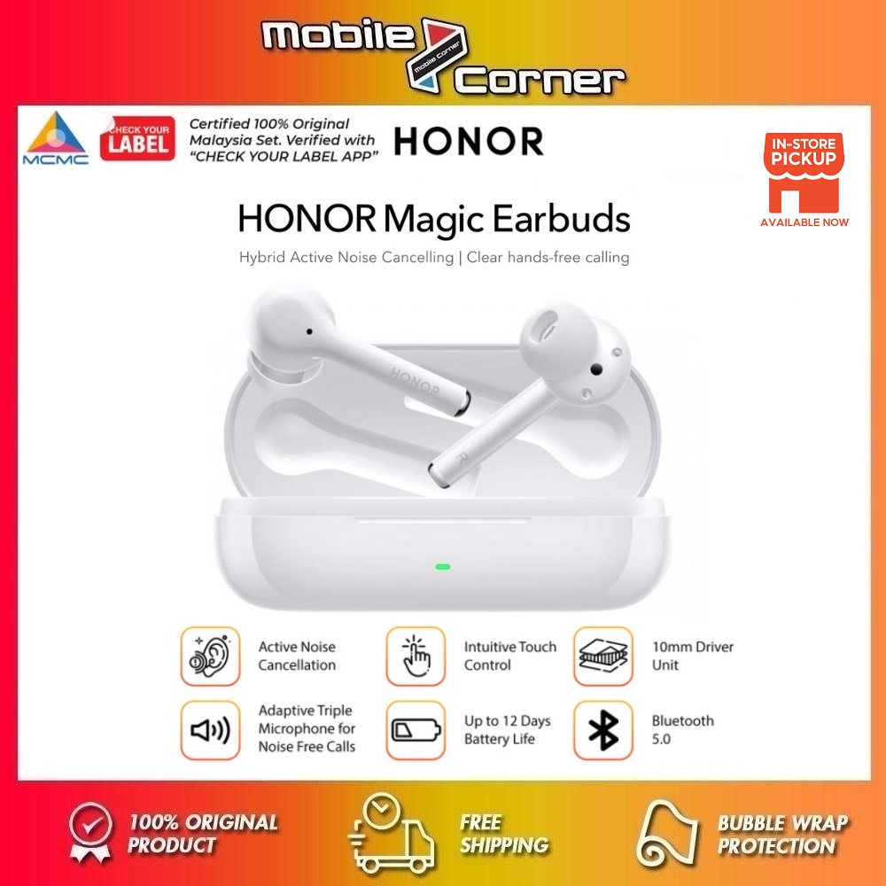 Honor Magic Earbuds Bluetooth wireless Earbuds [ Pearl White ] 1 Year ...