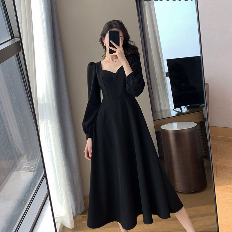 Cute black long dresses clearance
