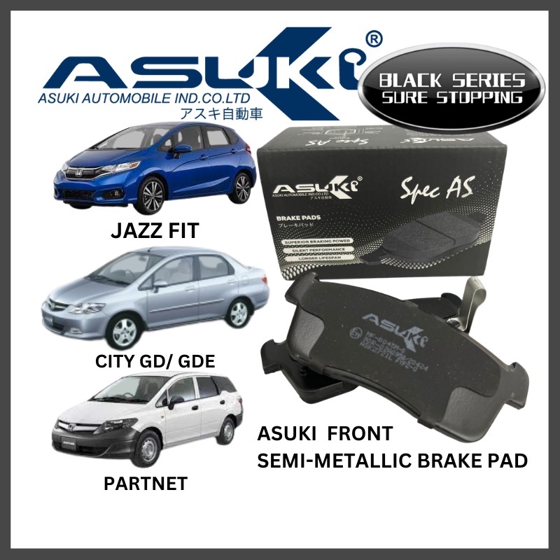ASUKI Front Brake Pad Honda City SEL GD8 2003 Jazz GD3 idsi Integra DC1