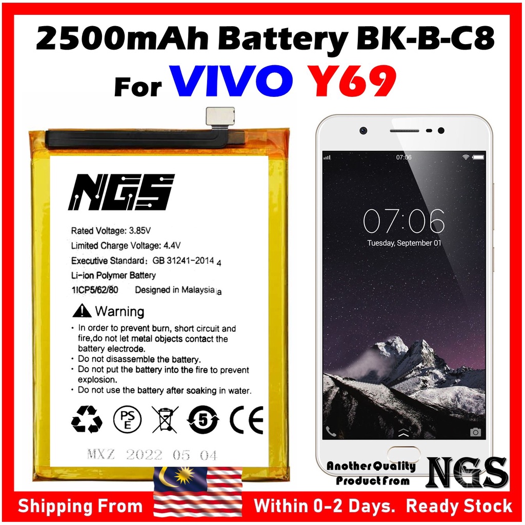 ORl NGS Brand 3000mAh Battery B-C8 Compatible For Vivo Y69 VIVO 1714 ...