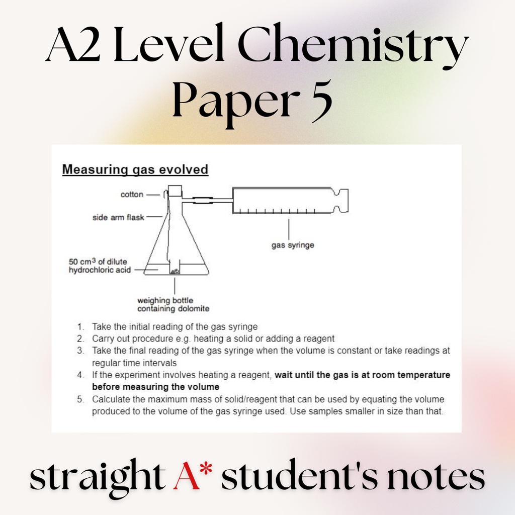 chemistry paper 5 9701 notes