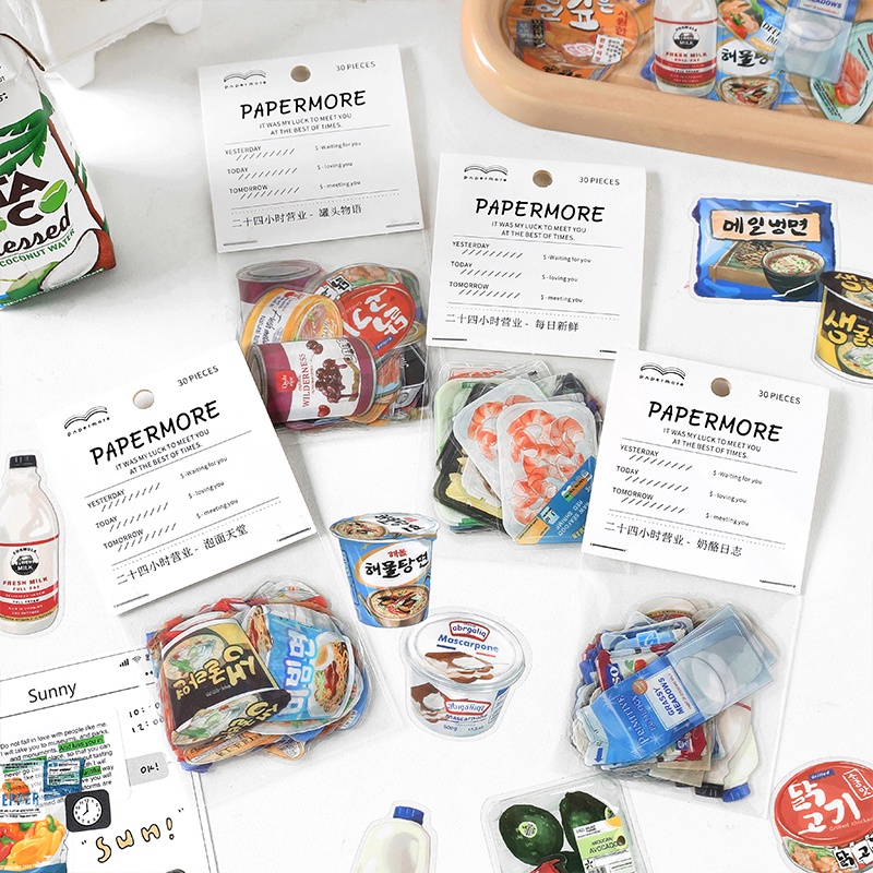 ENWEI 30 Pcs [Convenience Store Series] Aesthetics Journal Stickers ...