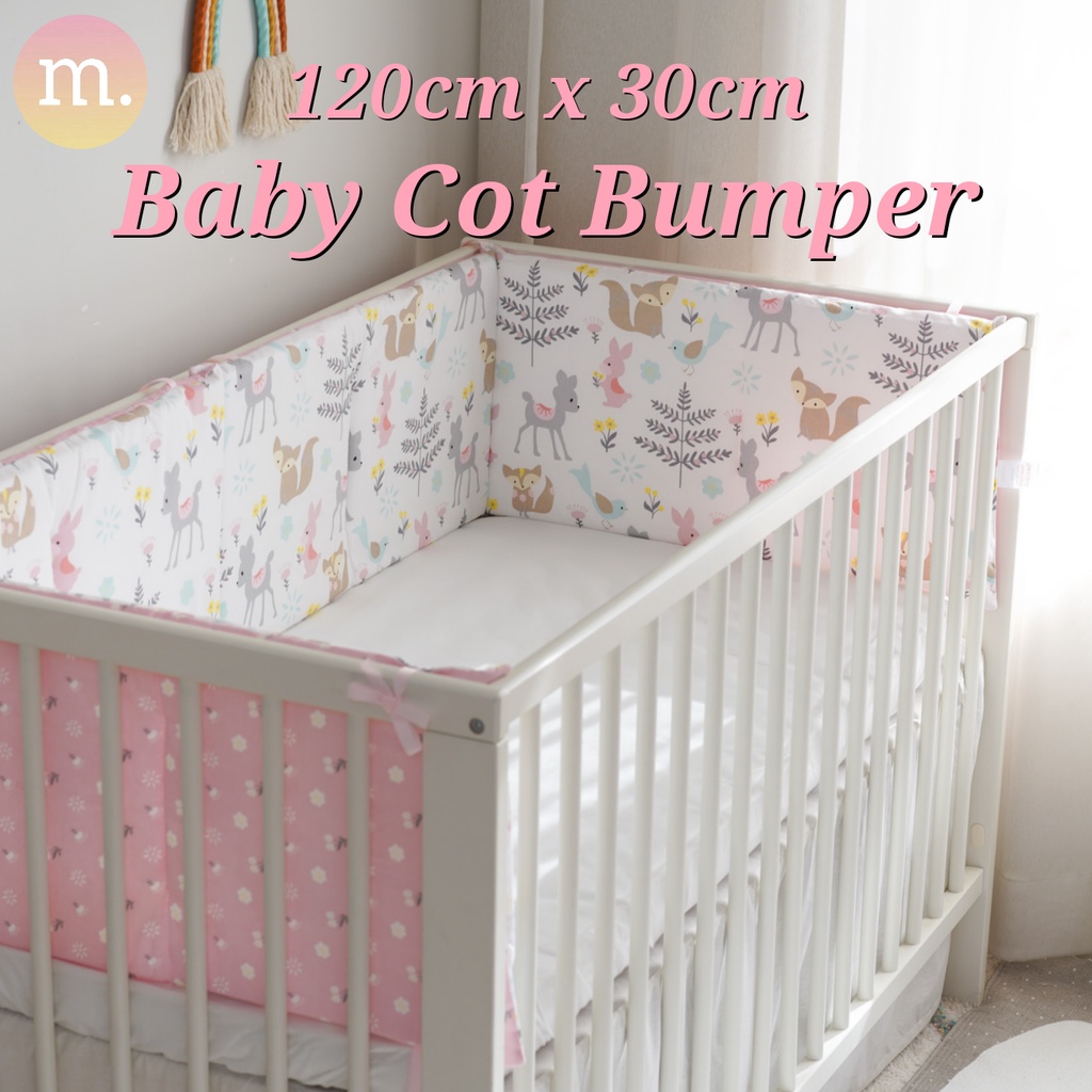 Premium Quality 100 Cotton Baby Cot Bumper 120cm x 30cm Colorful