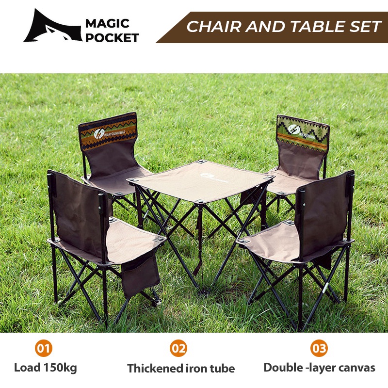 5 pcs camping Folding table and chair outdoor equipment set picnic
