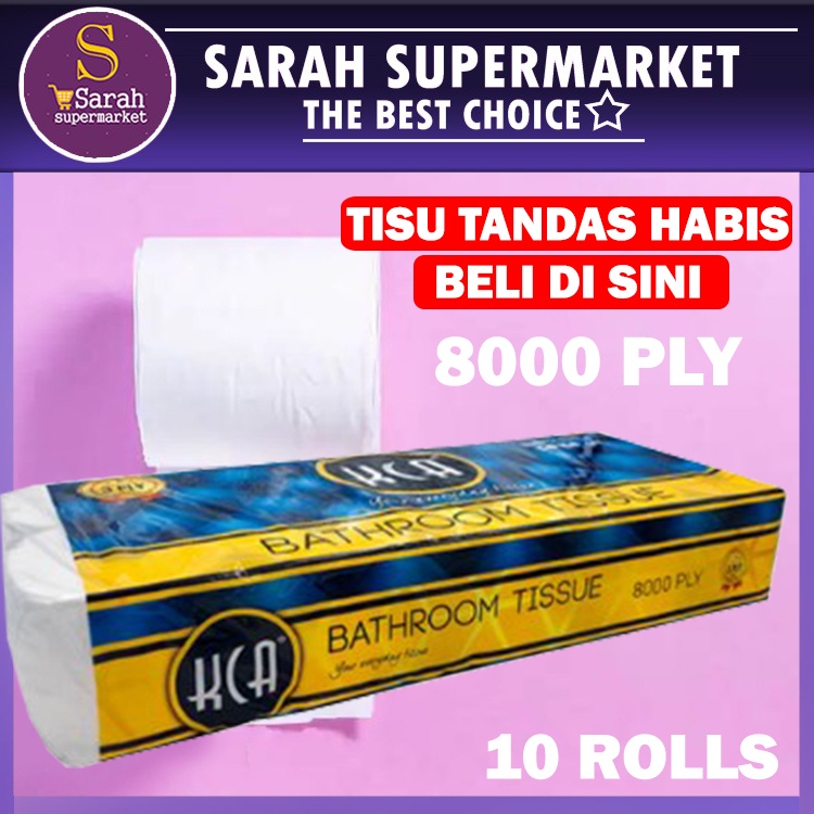 Sarah's Toilet paper Bathroom Tissue (8000s x 3Ply X 10 Rolls) -KCA