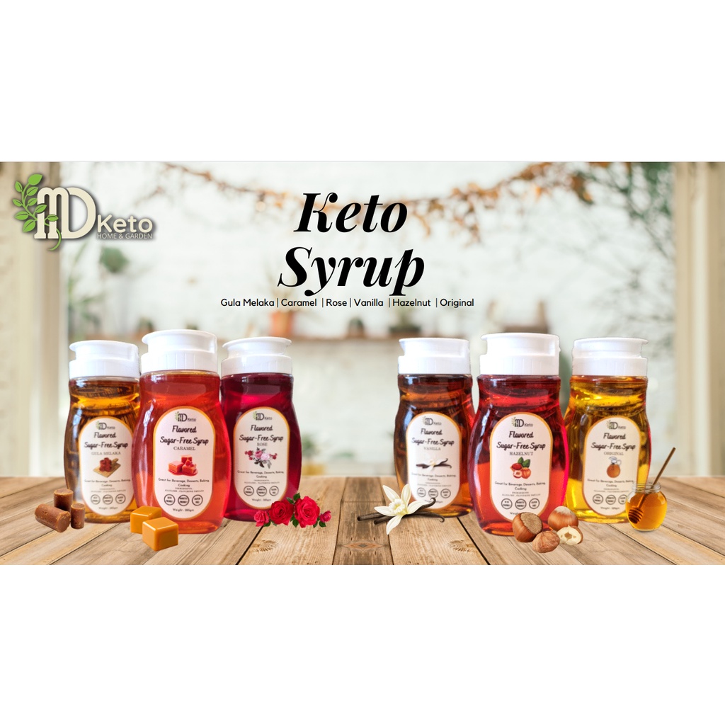 [MD Keto] 285ml Keto syrup Original, vanilla, caramel, hazelnut, gula