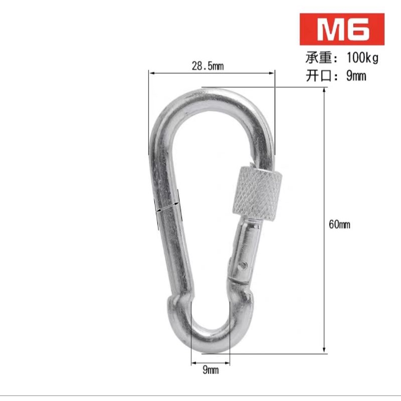 Acrux7 60Pcs M6 Carabiner Clip 2.5 Inch Heavy Duty Jamaica - View #4