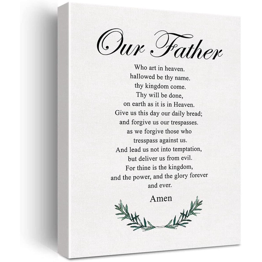 Christian Canvas Wall Art Our Father Prayer Canvas Print Positive ...