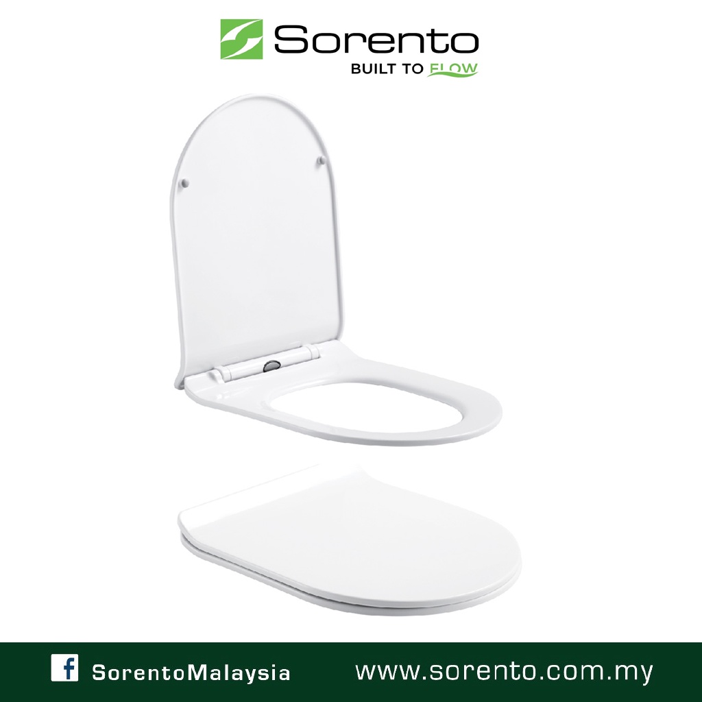 SORENTO Toilet Seat &Cover Soft Close Safety White " U " Shape Heavy