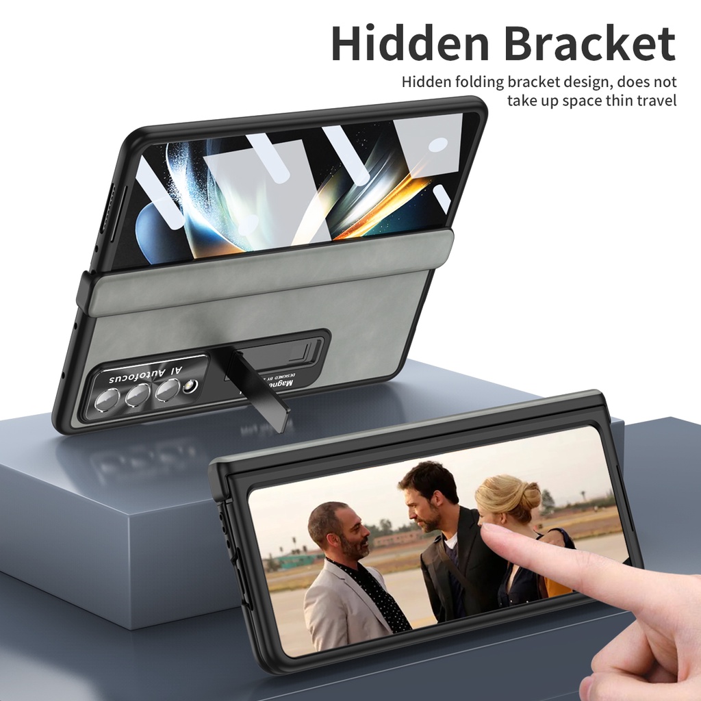 For Samsung Galaxy Z fold 5 Fold 4 Fold 3 Case magnetic suction hinge ...