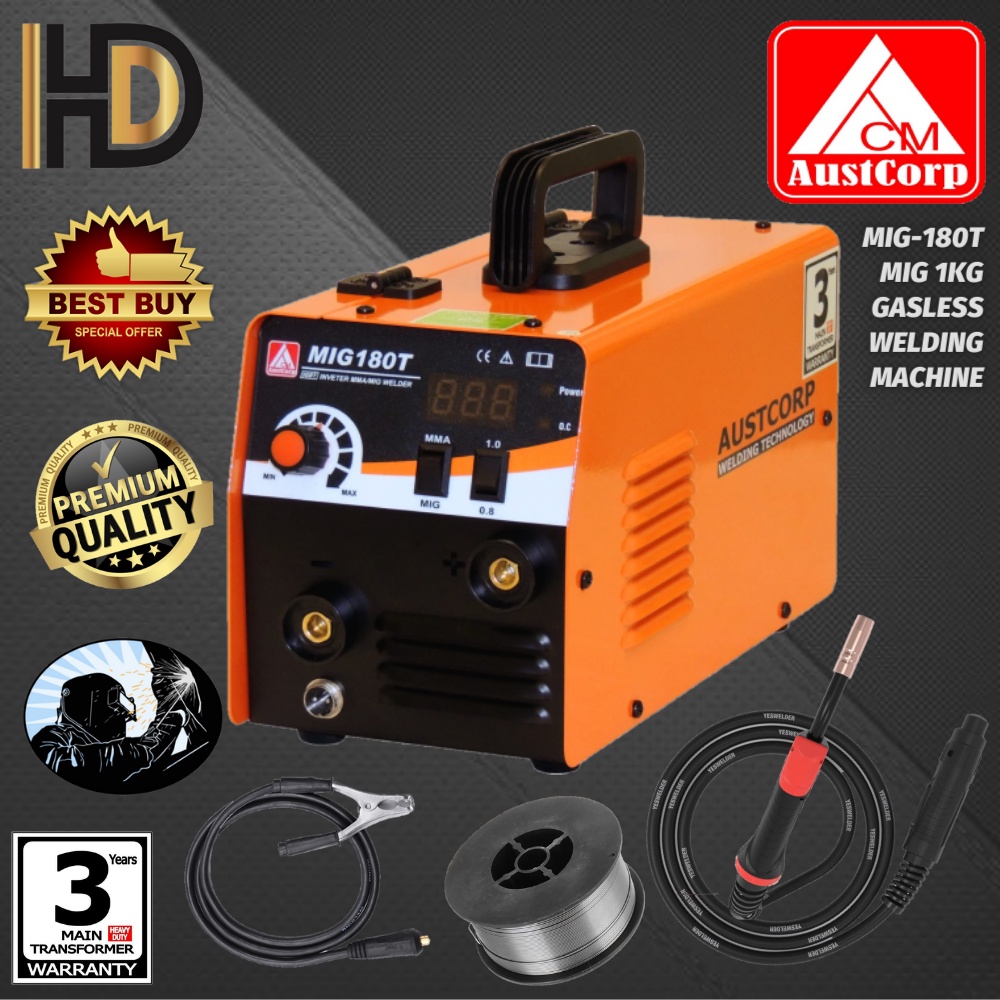 AUSTCORP MIG180T MIG Welding Machine 1KG / Gasless Welding Machine