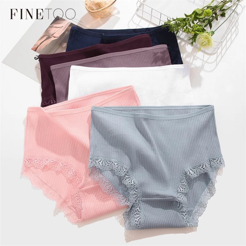 FINETOO Women's Cotton Briefs Women's Panties Sexy Female