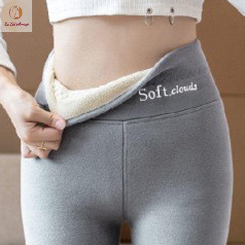 Winter Thermal Pants For Woman Lamb Cashmere Leggings High Waist Extra  Thick Wool Tights Pants Warm Fleece Insulated Trousers - AliExpress