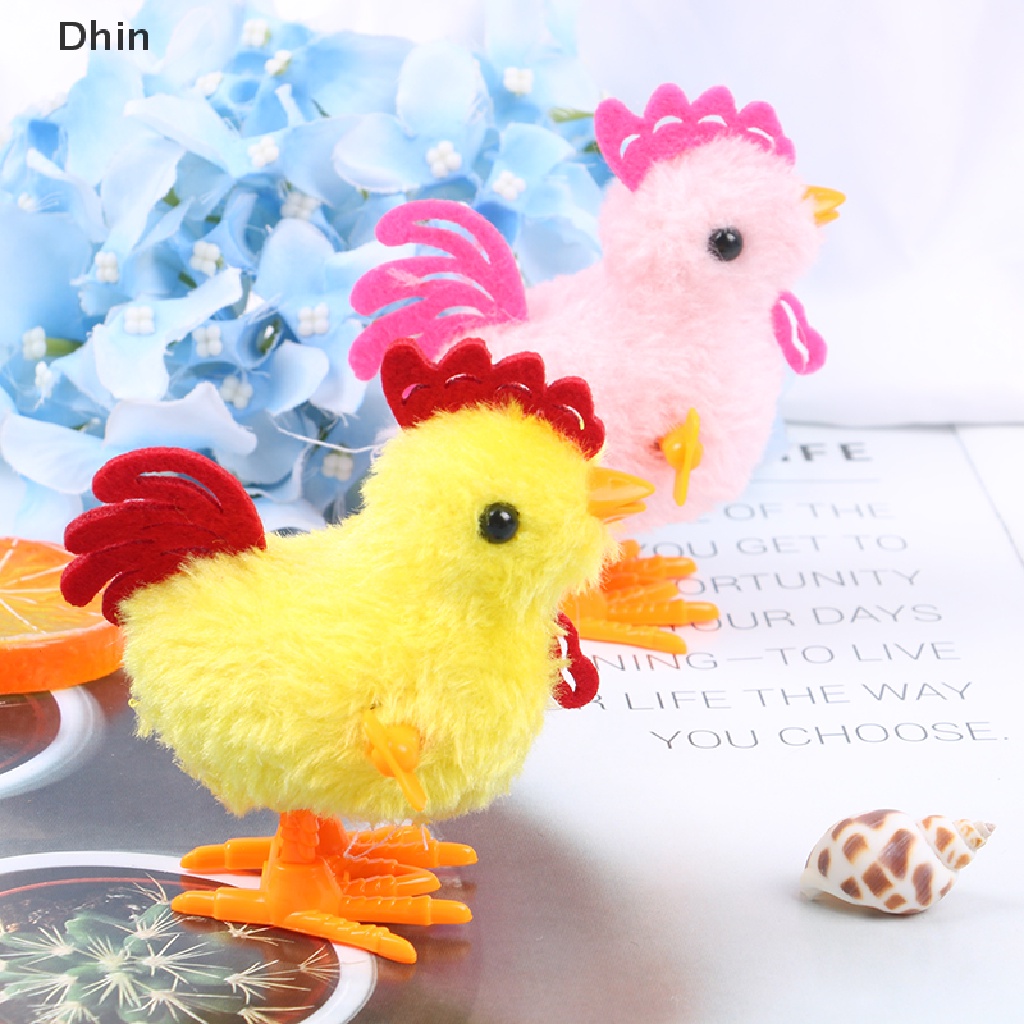 [Dhin] Plush Wind Up Chicken Kids Educational Toy Clockwork Jumping