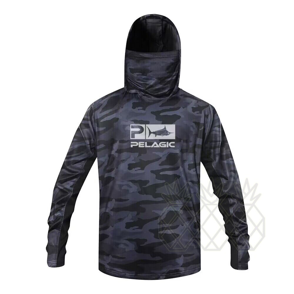 Pelagic Hoodie Fishing Shirts With Mask Long Sleeve Sweatshirt Uv Protection Quick Dry UPF50 Fishing Clothing Moisture Wicking Shopee Malaysia