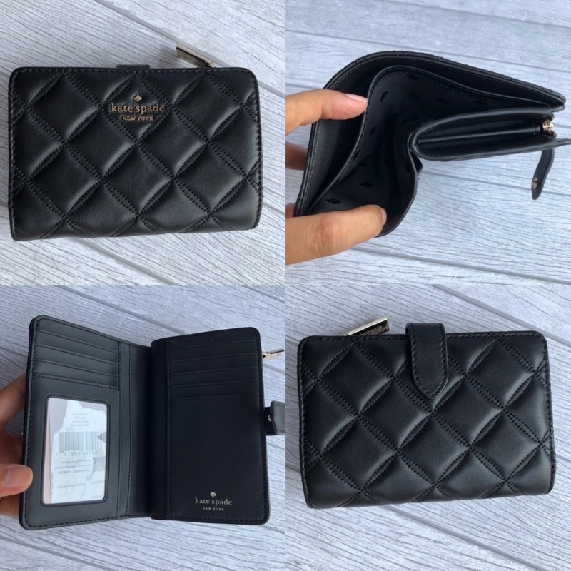 Kate Spade Natalia Medium Bifold Black Wallet Shopee Malaysia