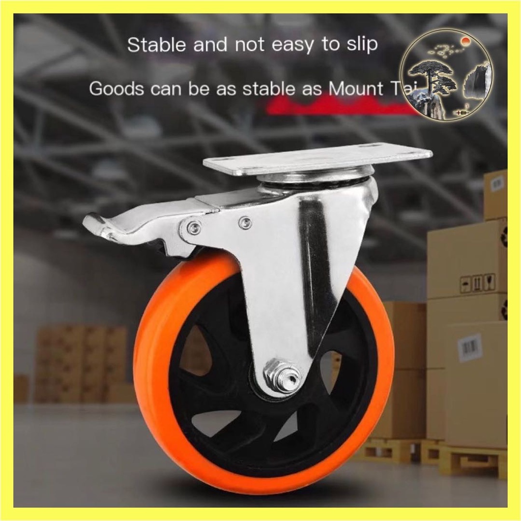 caster wheel heavy duty PU wheel,push cart wheel,Brake wheel fastening