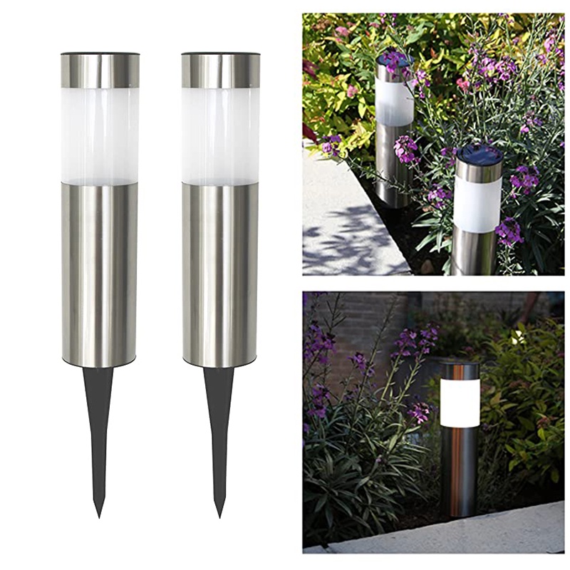 Auto On Off Stainless Steel Solar LED Tube Light Waterproof Garden Lamp ...
