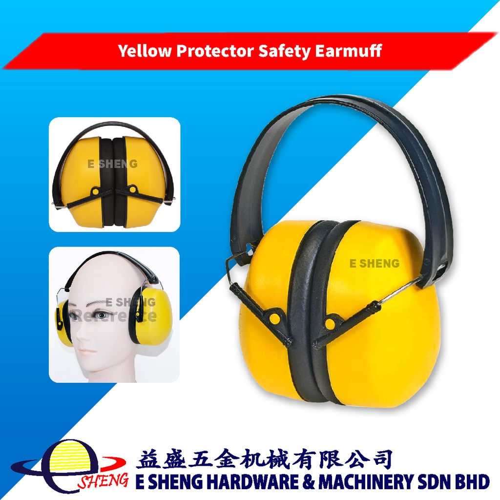Yellow Safety Protector Earmuffs Anti-Noise Hearing Protection Ear Muff ...