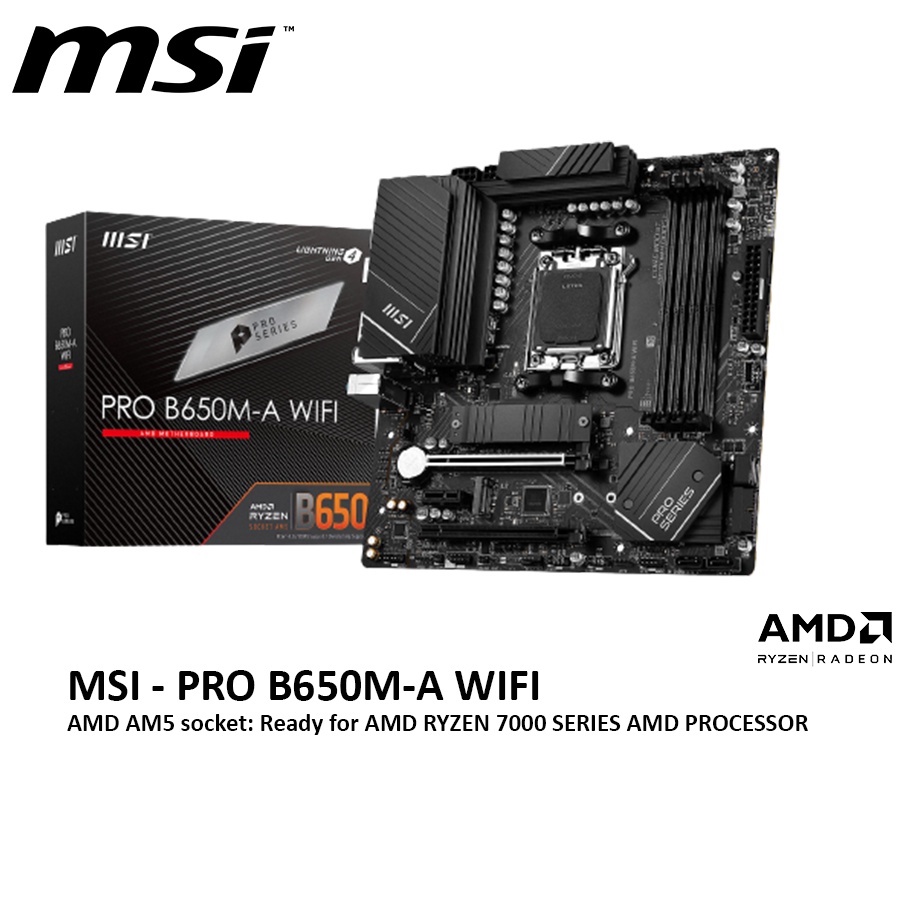 MSI PRO B650M-A WIFI AMD AM5 DDR5 MATX MOTHERBOARD | Shopee Malaysia