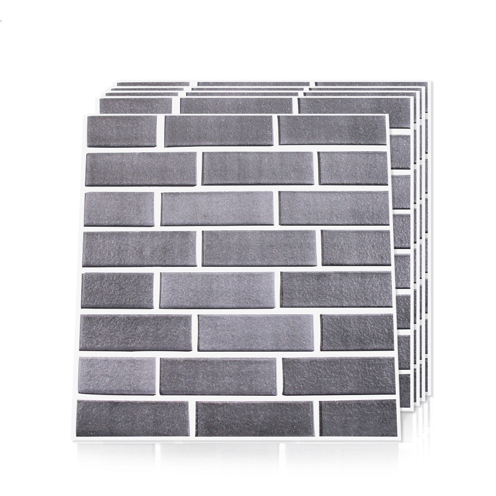 3D Gray Brick Wall Sticker Self Adhesive 3D Wall Panel 3D Brick