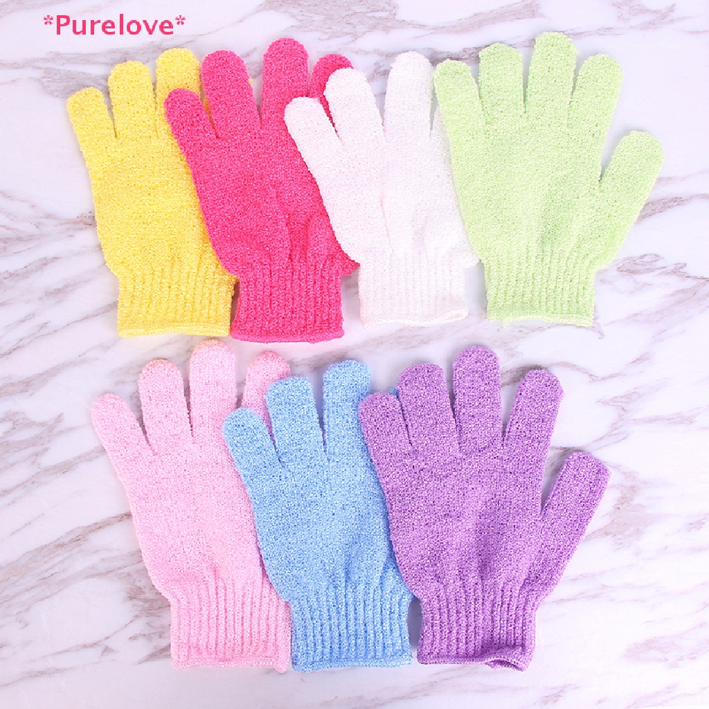 Purelove> Exfoliag Body Scrub Gloves Shower Bath Mitt Loofah Skin