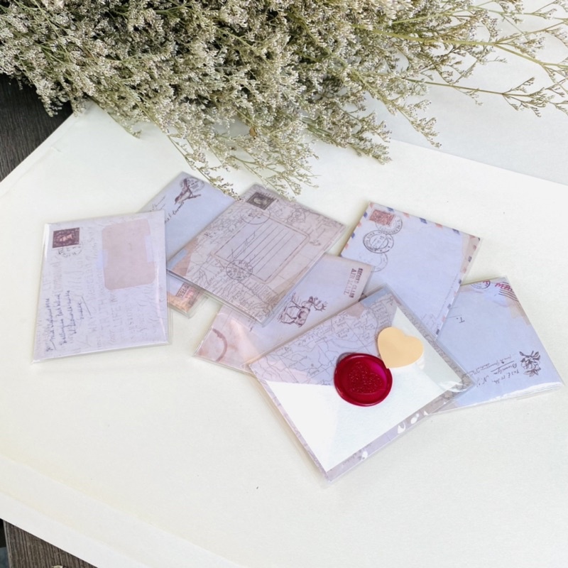 Lili Vintage Mini Envelope 9.5x7 cm With Heart Shell Seal (Random ...