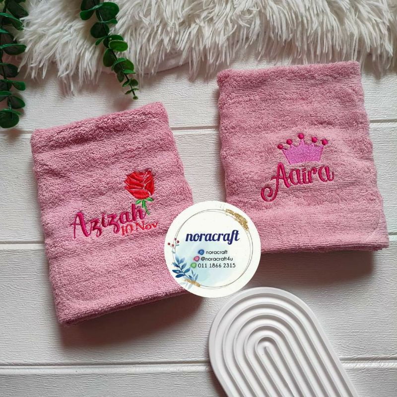 Personalised Face Towel Embroidery VIP Doorgift Embroidery Shopee Malaysia