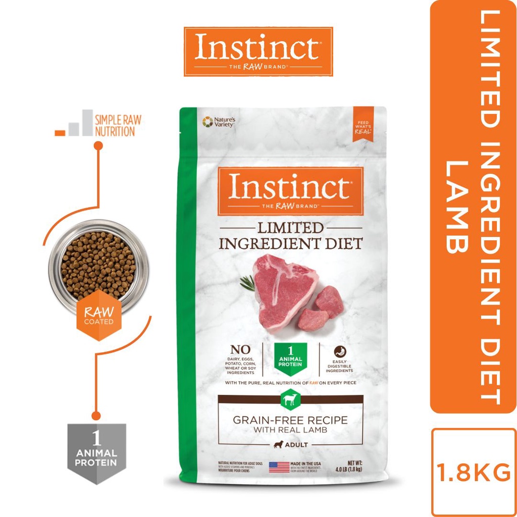 Instinct Adult Limited Ingredient Grain Free Lamb Dry Dog Food (20lb)