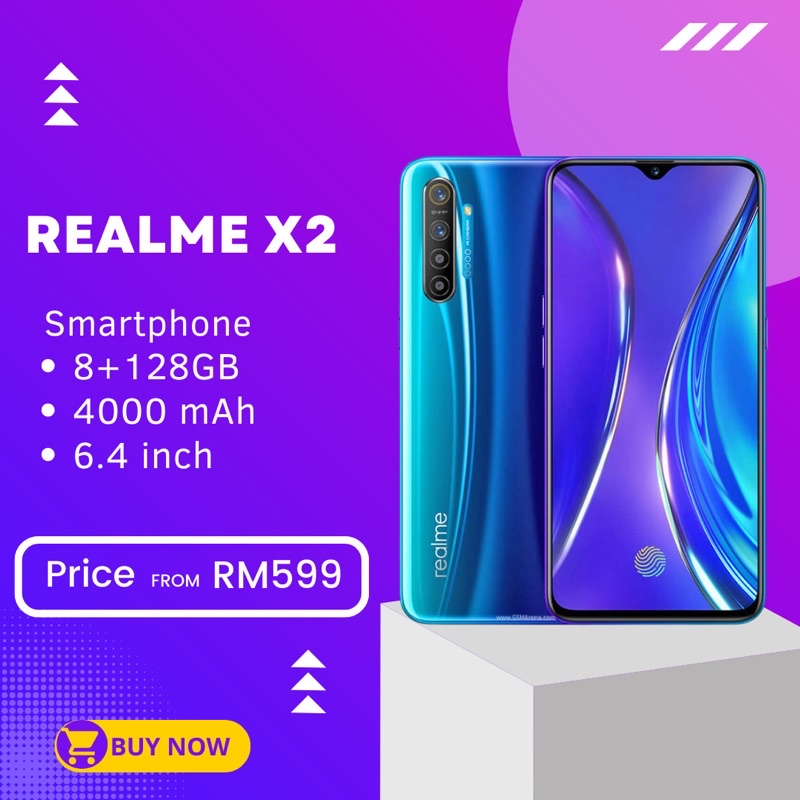 Realme X2 8GB+128GB ROM (Dual Sim) Original Second Shopee Malaysia