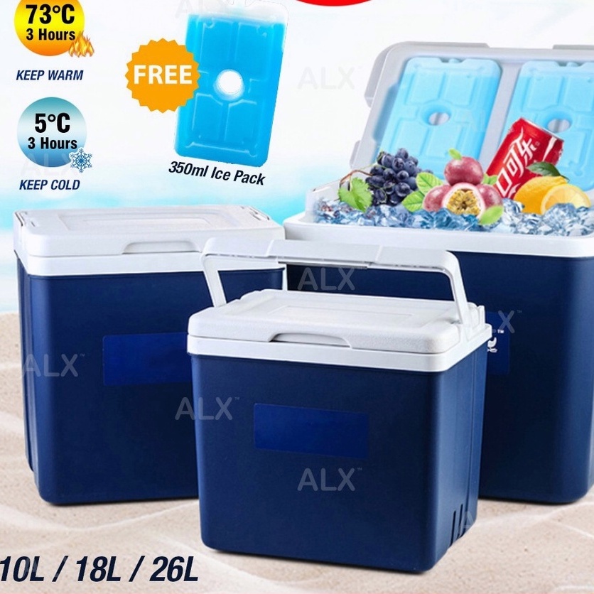 ALX 10L/16L/26L Cooler Box Kotak Penyejuk FREE Freezer Ice Pek Ais Food ...