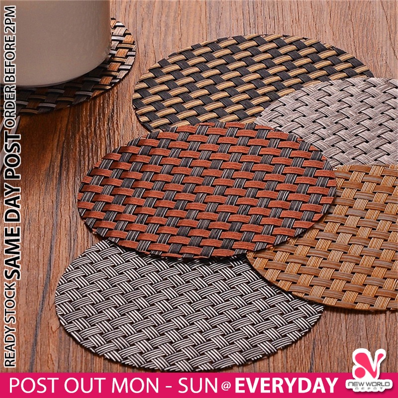𝗨𝗦𝗔𝗕𝗟𝗘 𝗗𝗨𝗔𝗟 𝗦𝗜𝗗𝗘𝗦 》PVC Round Coaster Waterproof Table Mats Dining Table
